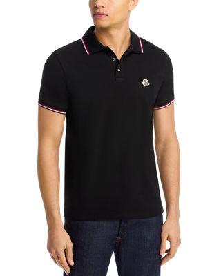 Tricolor-Trimmed Cotton Piquet Polo Shirt by MONCLER