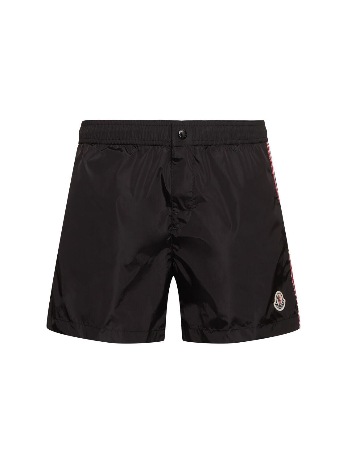 Tricolour Trimmed Nylon Swim Shorts by MONCLER
