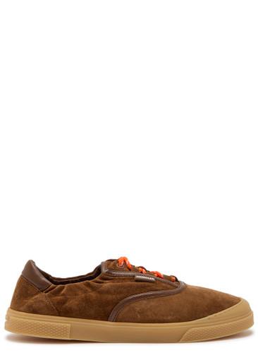 Vera Leisure leather-trim suede sneakers by MONCLER