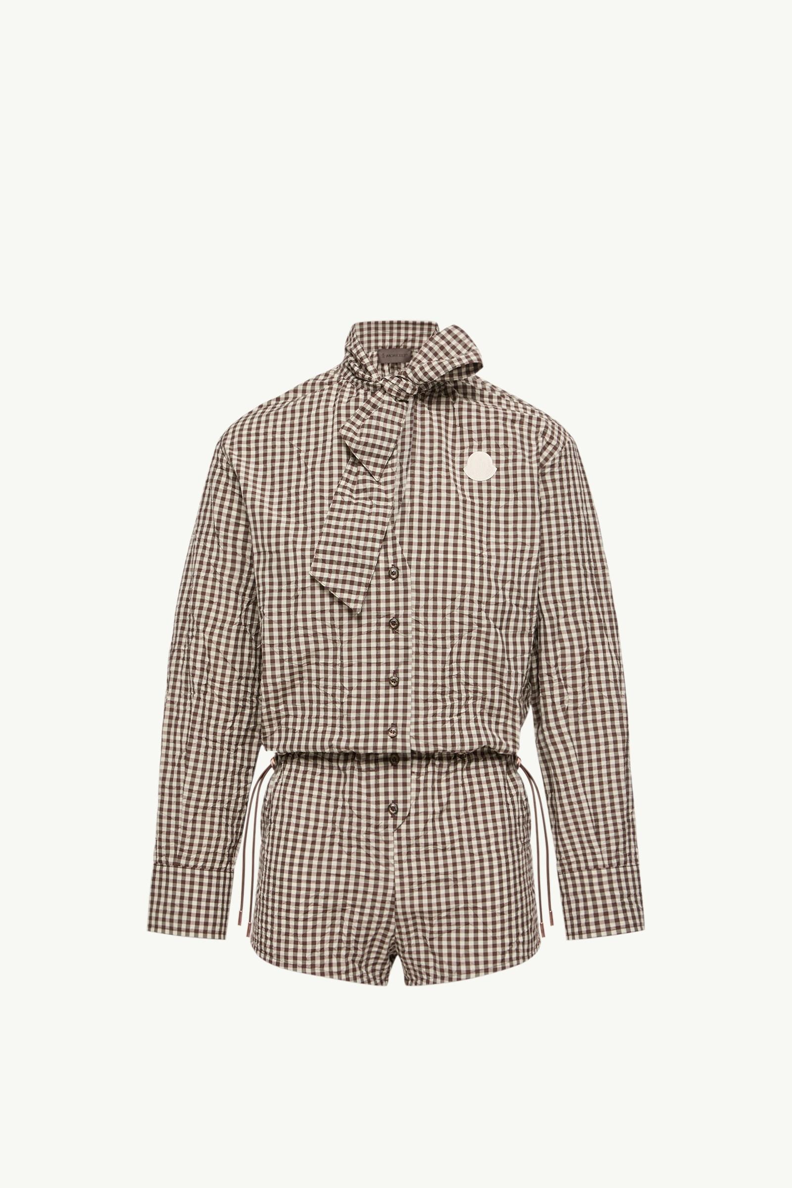 Vichy Romper with Bow by MONCLER