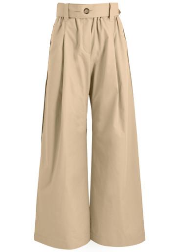 Wide-leg cotton-blend poplin trousers by MONCLER