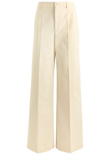 Wide-leg twill trousers by MONCLER