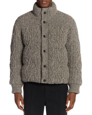 Wool Cable Knit Cardigan by MONCLER