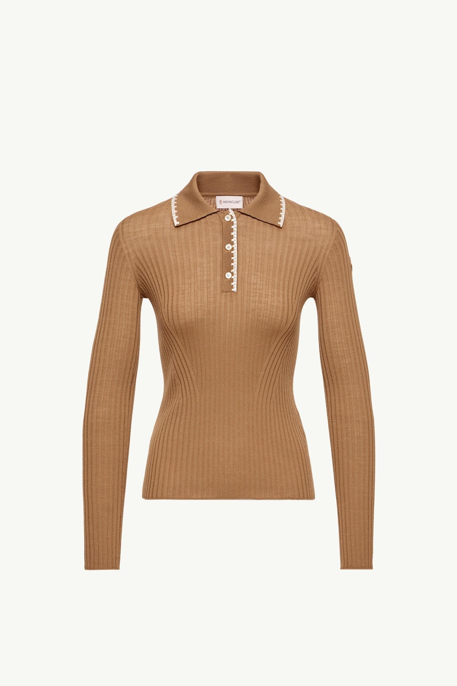 Wool Long Sleeve Polo Shirt by MONCLER