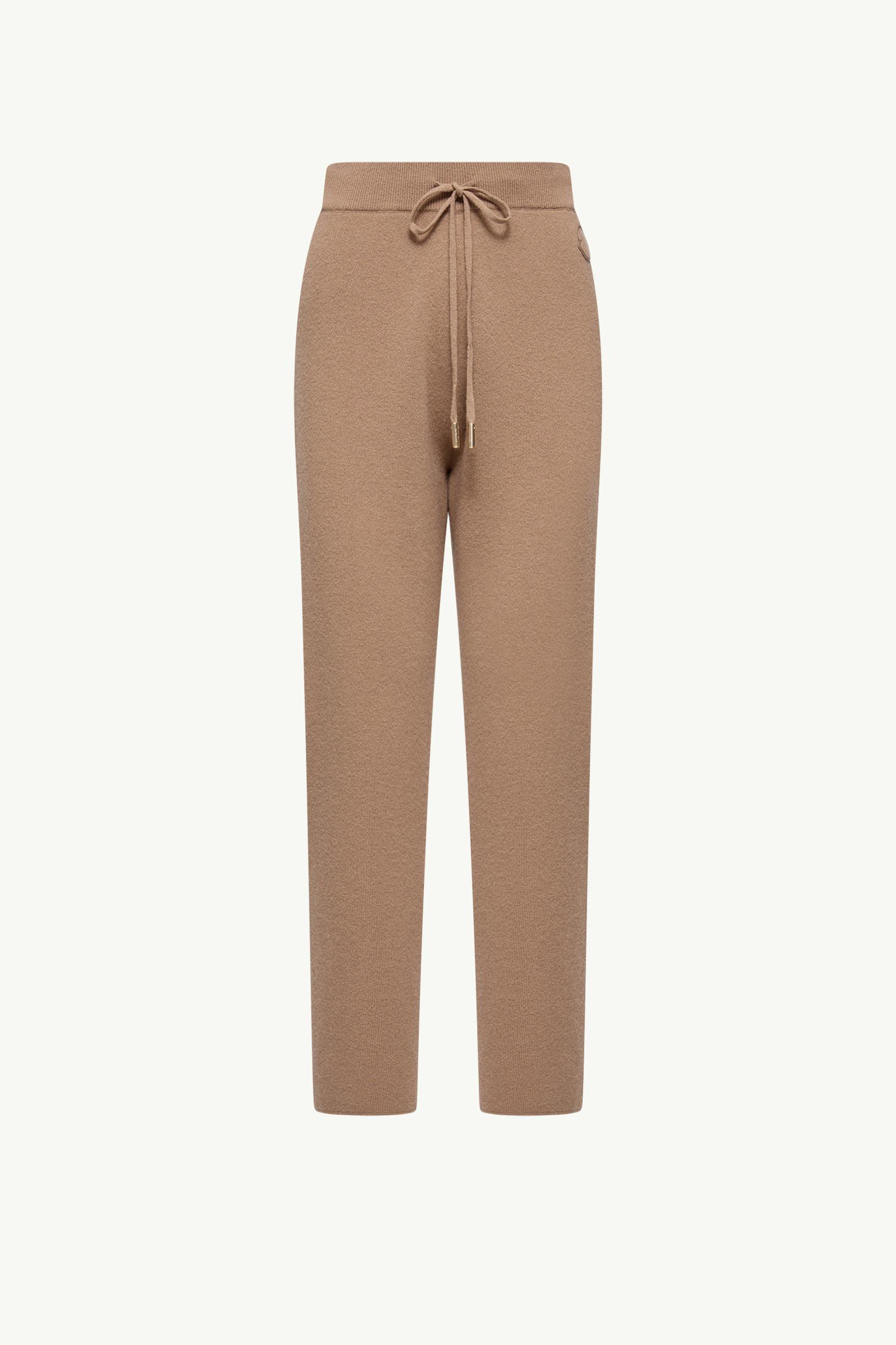Wool & Cashmere Blend Cropped Jogging Pants by MONCLER