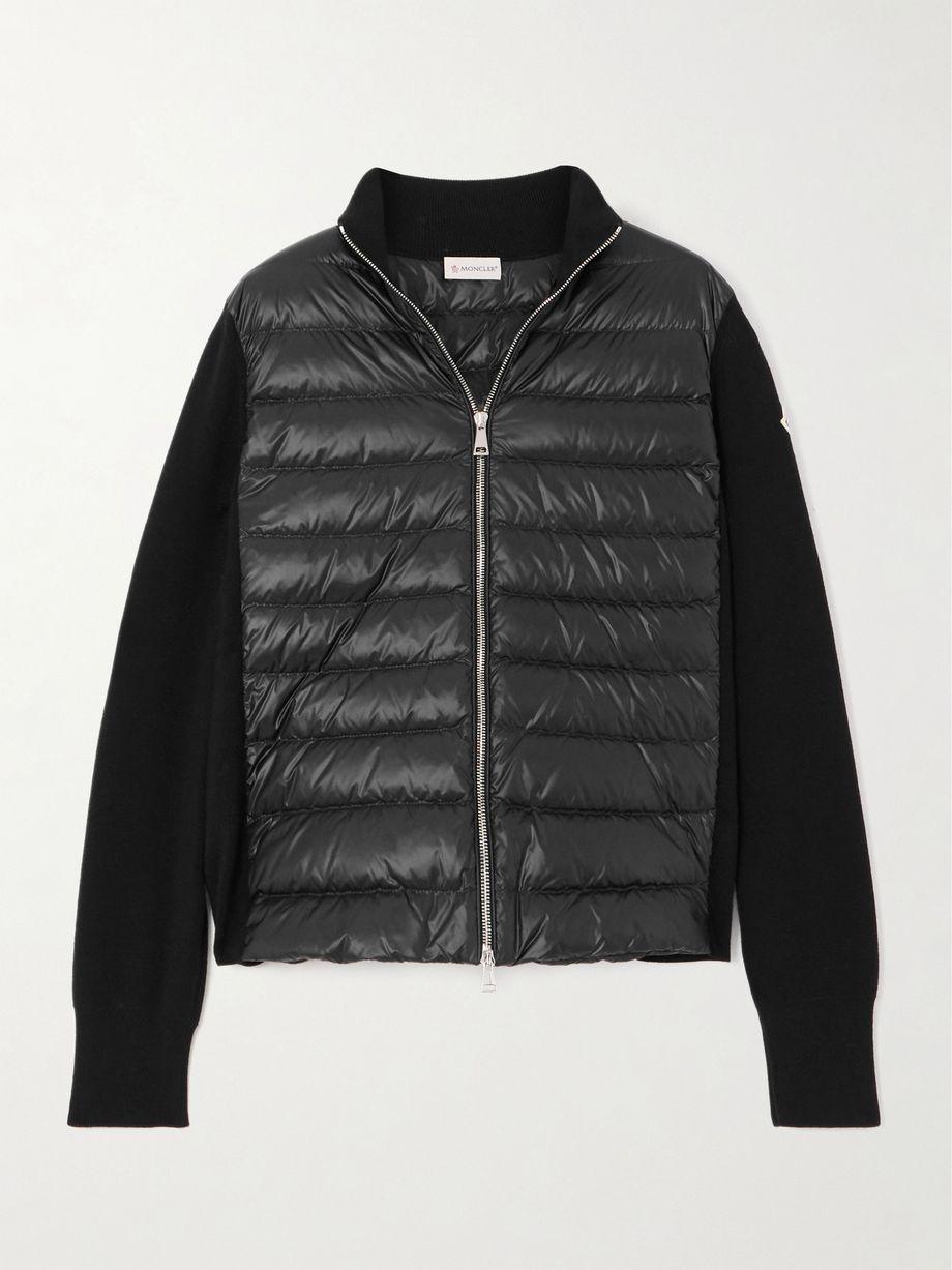 Wool and quilted shell down cardigan by MONCLER