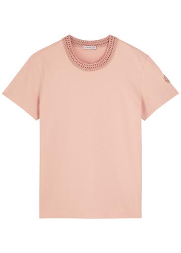Woven crew-neck cotton T-shirt by MONCLER