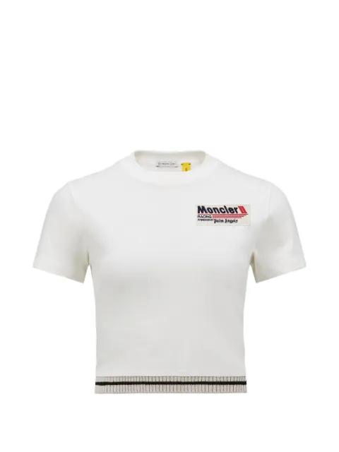 X Palm Angels logo-patch cropped T-shirt by MONCLER