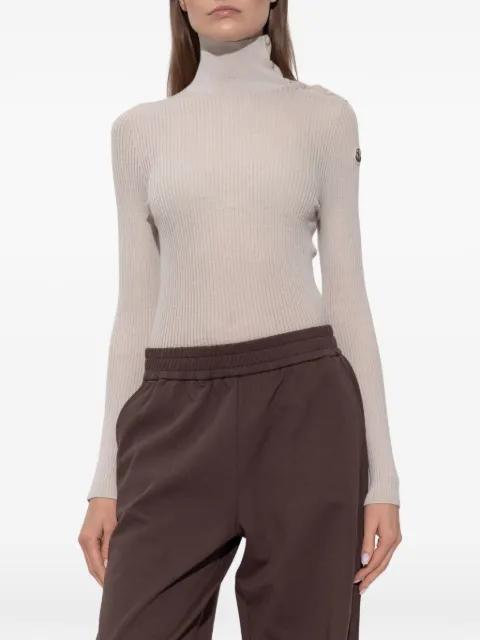 button-detail ribbed sweater by MONCLER