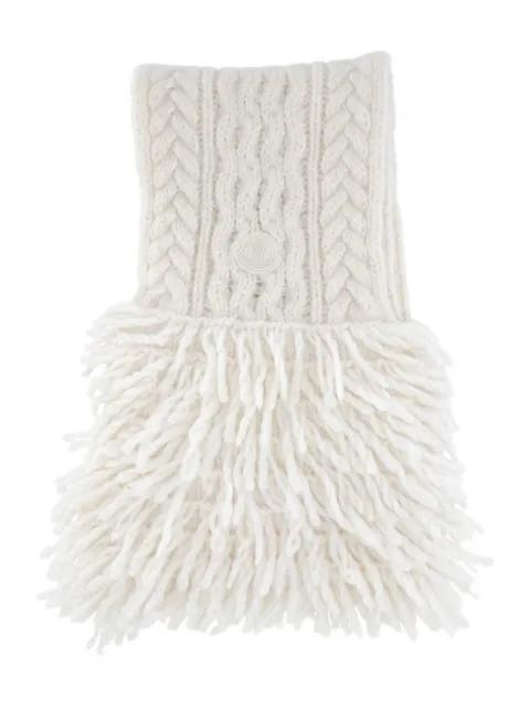 cable-knit fringed scarf by MONCLER
