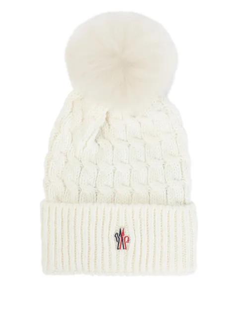 cable-knit pom-pom beanie by MONCLER
