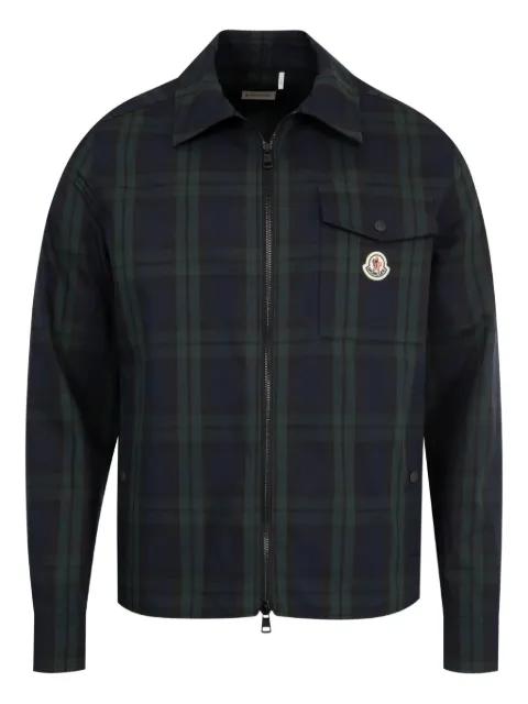 checked zip-up shirt jacket by MONCLER