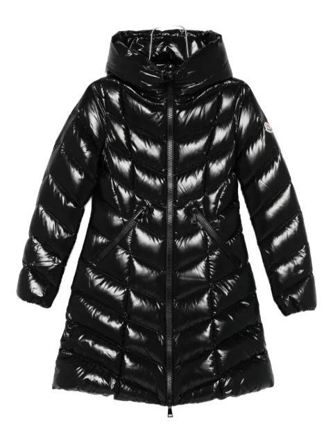 chevron-quilted hoodied puffer jacket by MONCLER