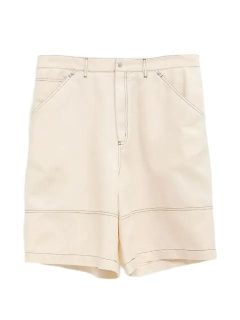 contrast-stitch gabardine cargo shorts by MONCLER