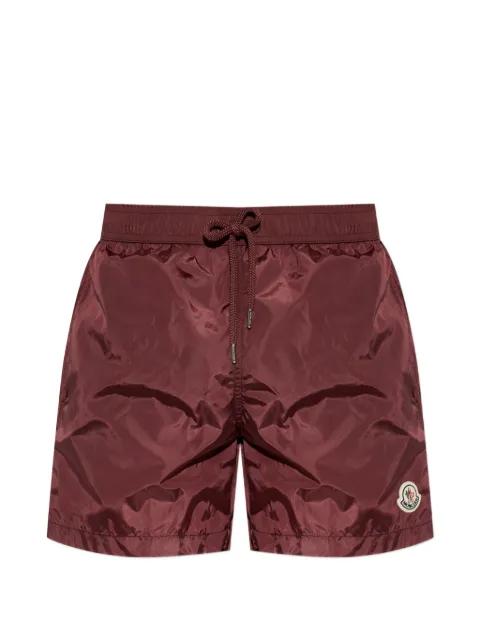 drawstring logo patch swim shorts by MONCLER