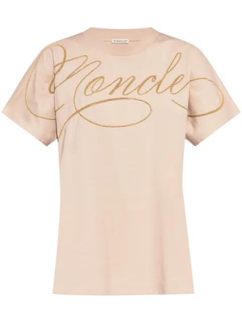embroidered cursive-logo T-shirt by MONCLER