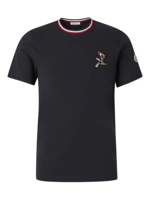 embroidered ribbed T-shirt by MONCLER