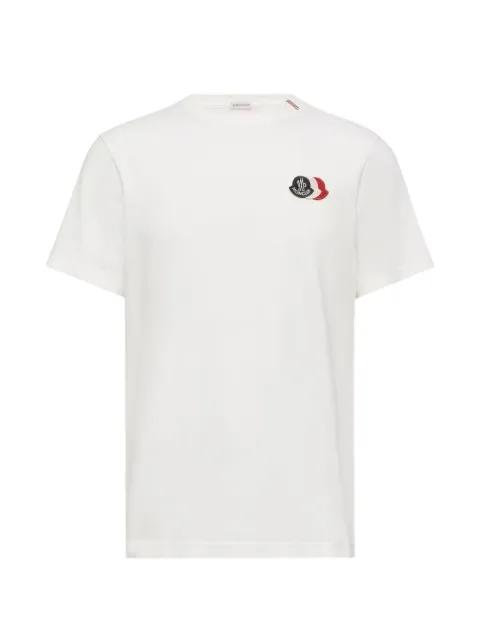 embroidered tricolor logo cotton t-shirt by MONCLER