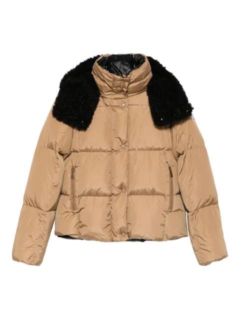 faux-fur collar zip-up coat by MONCLER
