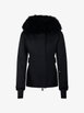 faux-fur trim belted jacket by MONCLER faux-fur trim belted jacket by MONCLER