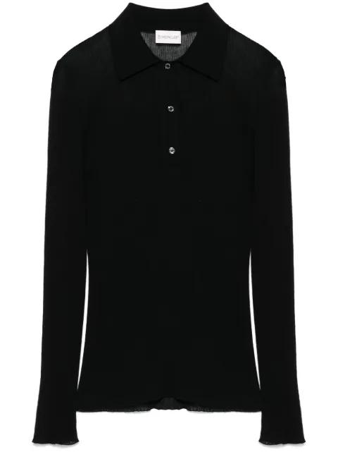 fine-ribbed polo top by MONCLER