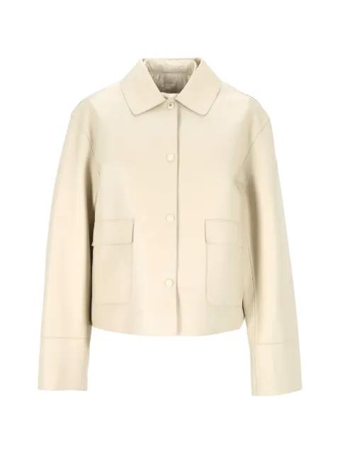 flap-pocket leather jacket by MONCLER