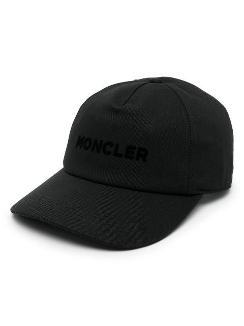 flocked-logo cotton baseball cap by MONCLER