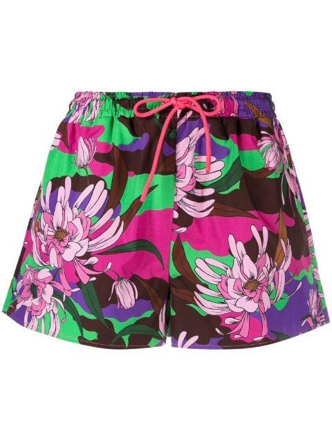 floral-print drawstring shorts by MONCLER