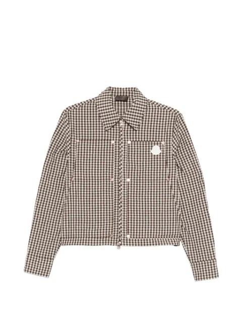 gingham logo-patch jacket by MONCLER