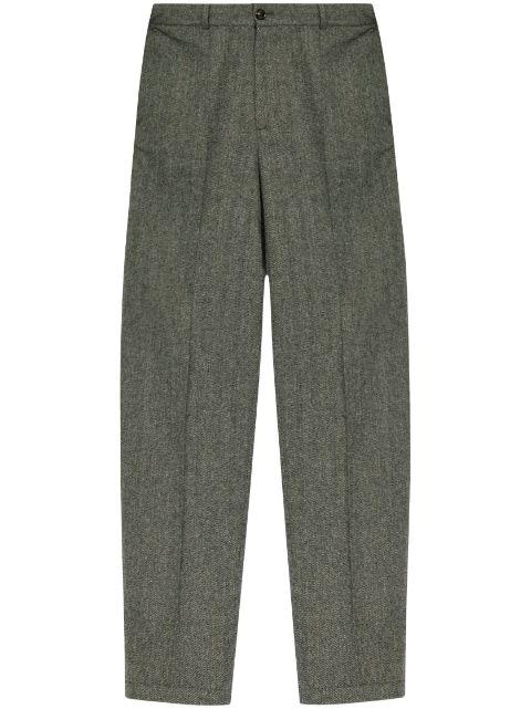 herringbone pattern tailored trousers by MONCLER