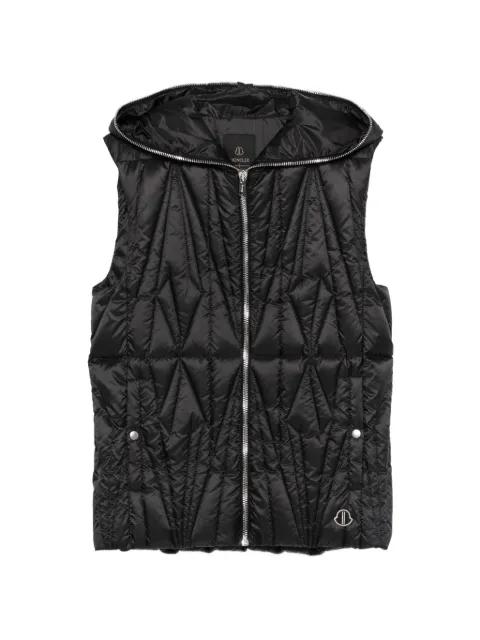 hoodied diamond quilted vest by MONCLER