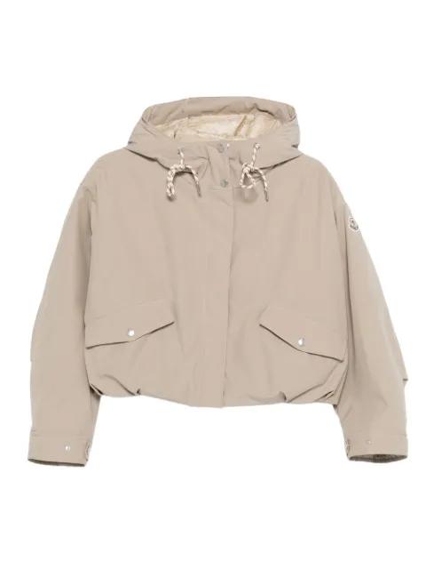 hoodied logo-patch jacket by MONCLER