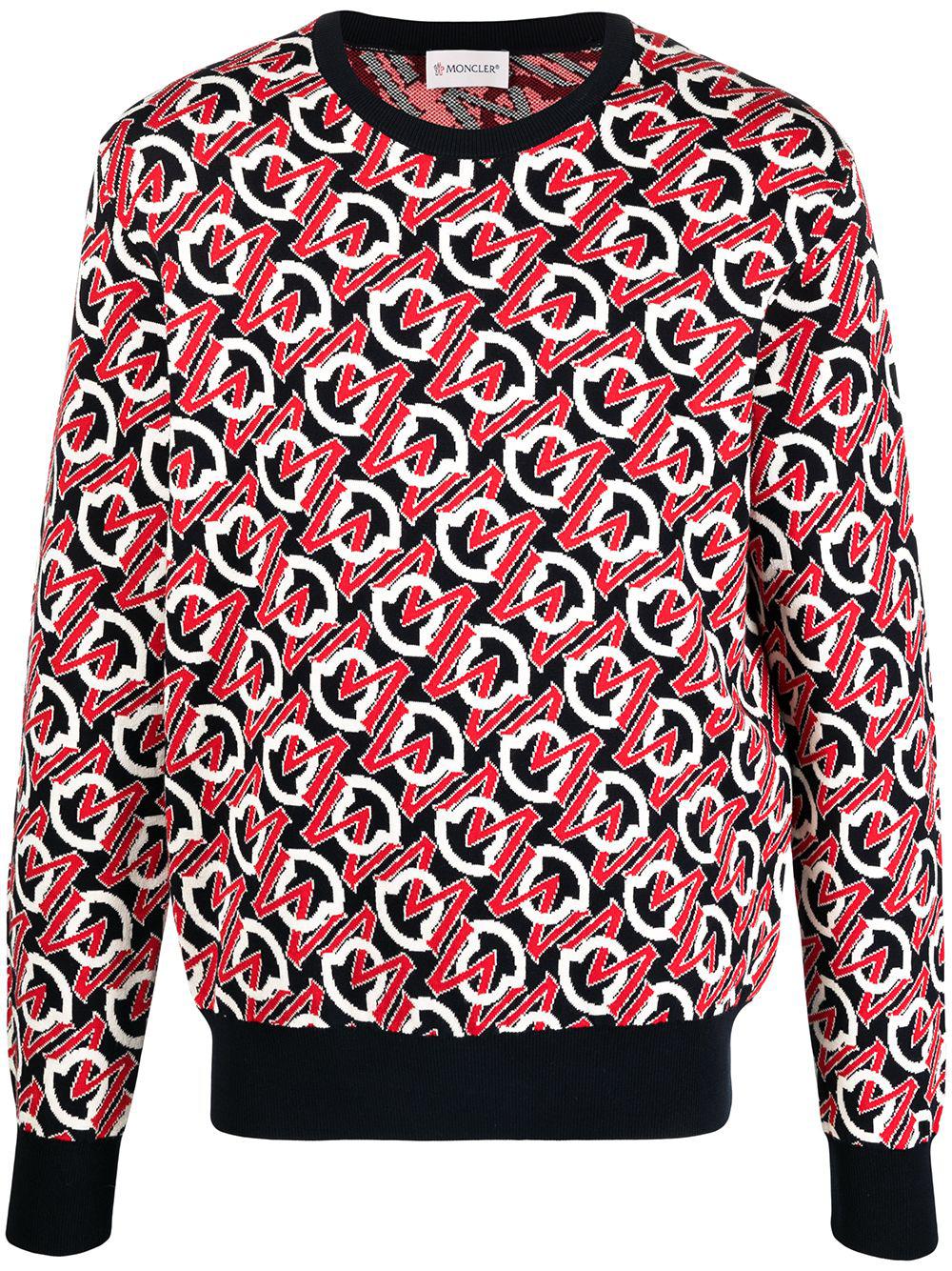 jacquard-logo crew-neck jumper by MONCLER