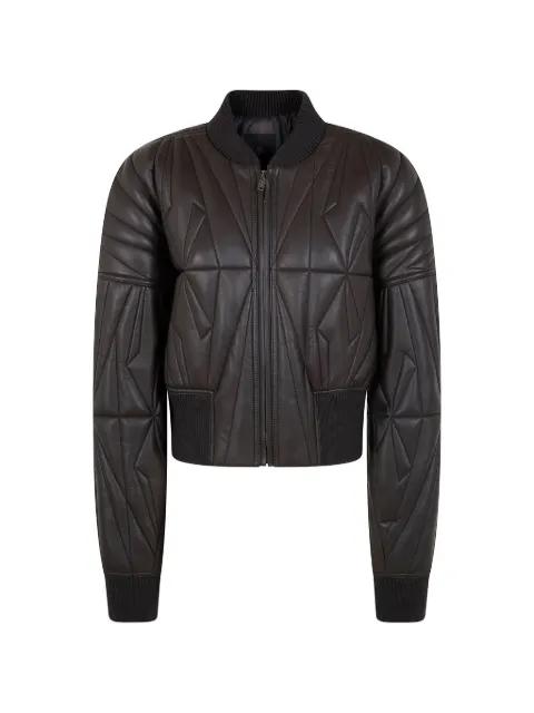 leather bomber jacket by MONCLER