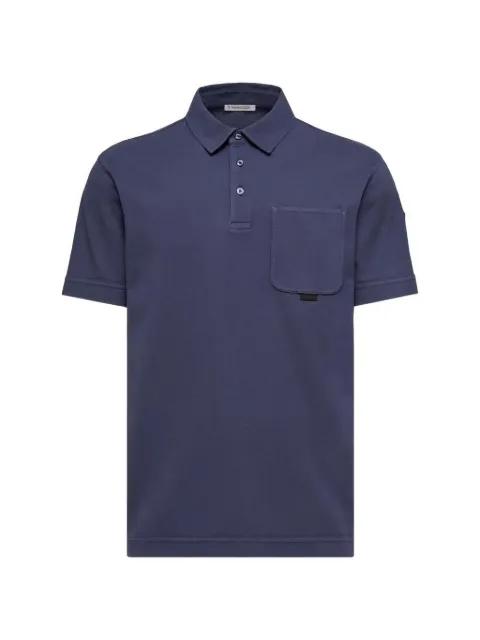 leather-logo cotton polo shirt by MONCLER