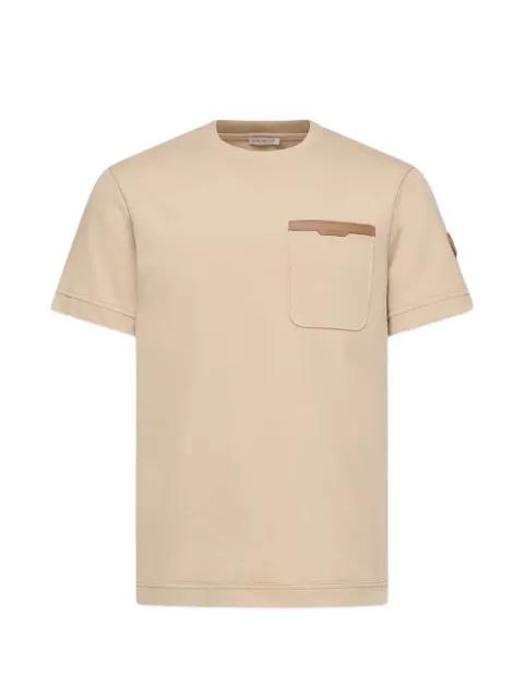 leather-trim cotton T-shirt by MONCLER