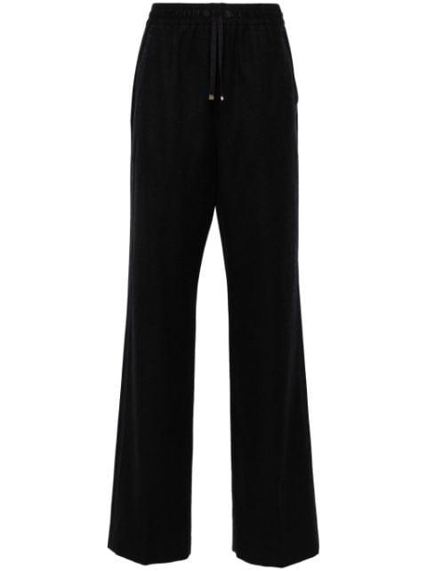 logo-appliqué felted straight trousers by MONCLER
