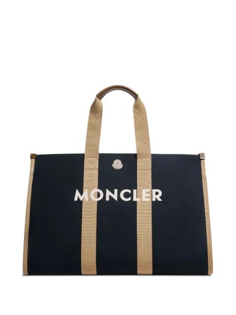 logo-detail canvas tote bag by MONCLER