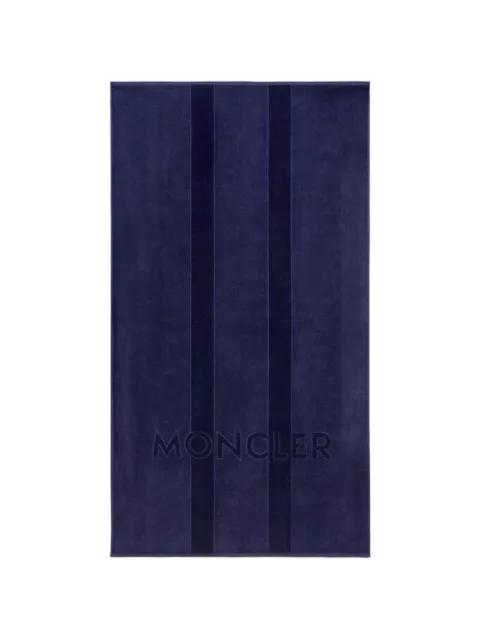logo-embossed striped beach towel by MONCLER