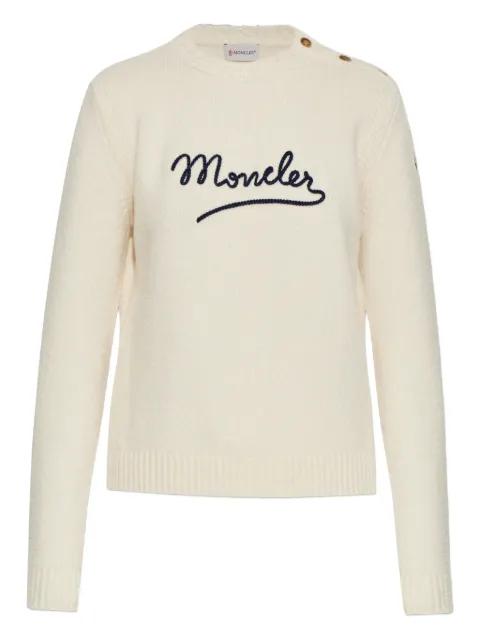 logo-embroidered button-detail sweatshirt by MONCLER