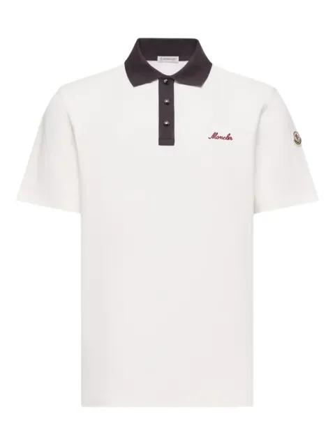 logo-embroidered piqué polo shirt by MONCLER