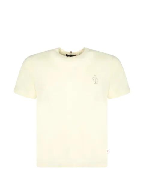 logo-embroidered slub-texture T-shirt by MONCLER
