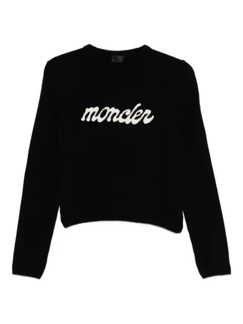 logo-embroidered wool jumper by MONCLER