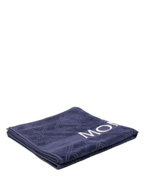 logo-jacquard beach towel by MONCLER