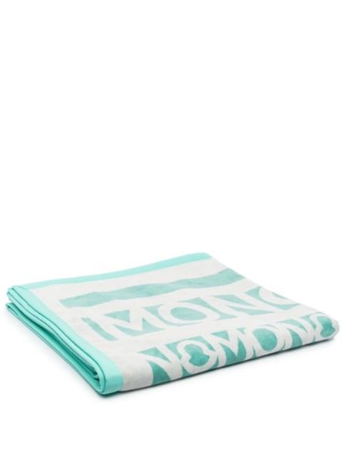 logo-jacquard beach towel by MONCLER