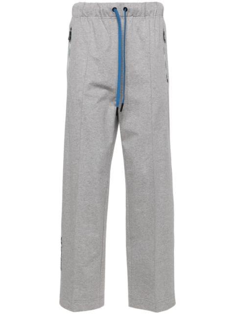 logo-lettering cotton track pants by MONCLER