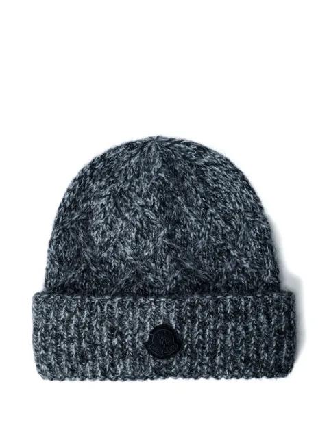 logo motif beanie hat by MONCLER