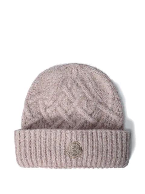 logo motif beanie hat by MONCLER