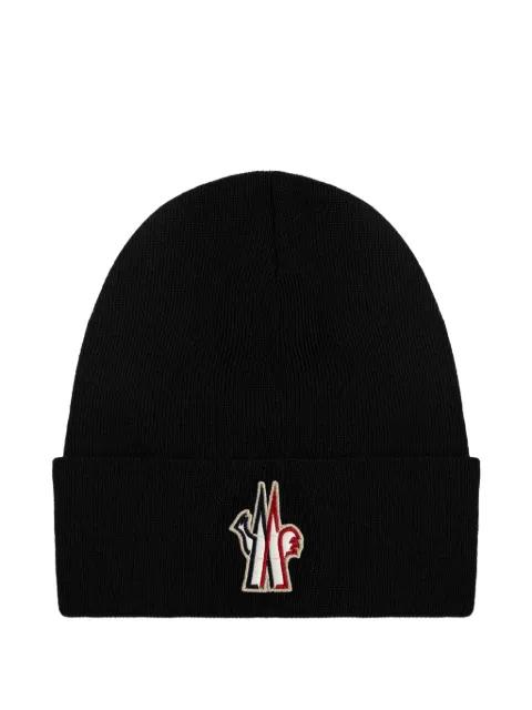logo-patch beanie by MONCLER