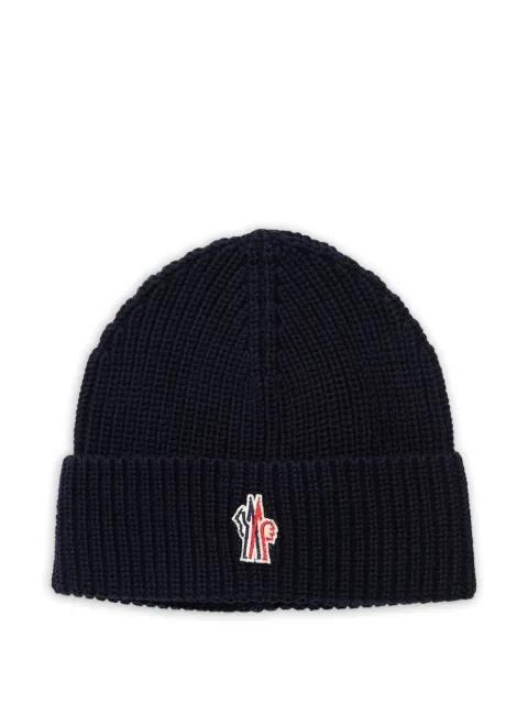 logo-patch beanie hat by MONCLER